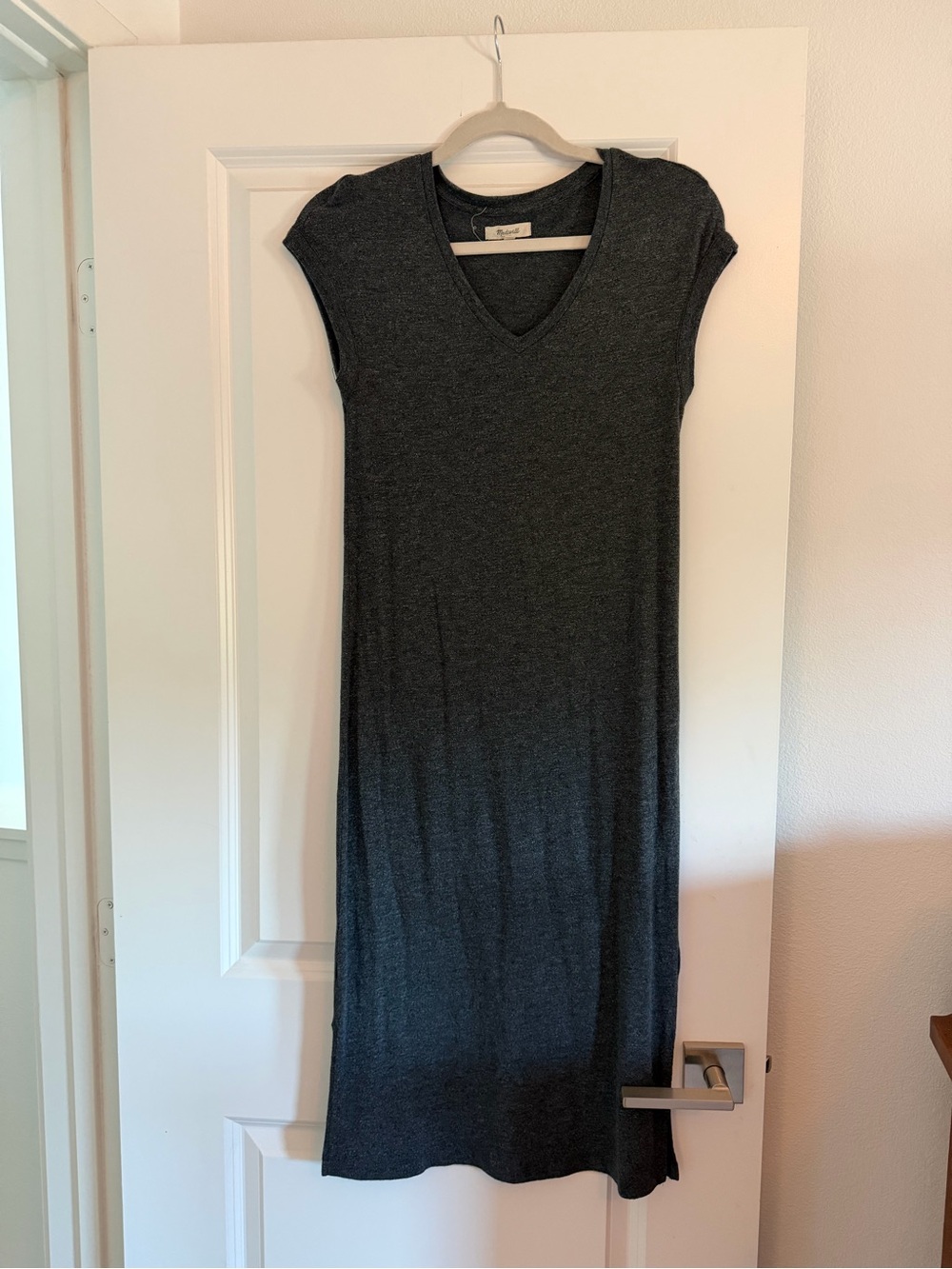 Madewell XS Heather Charcoal Midi Dress